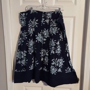 CATO navy and light blue flowered skirt